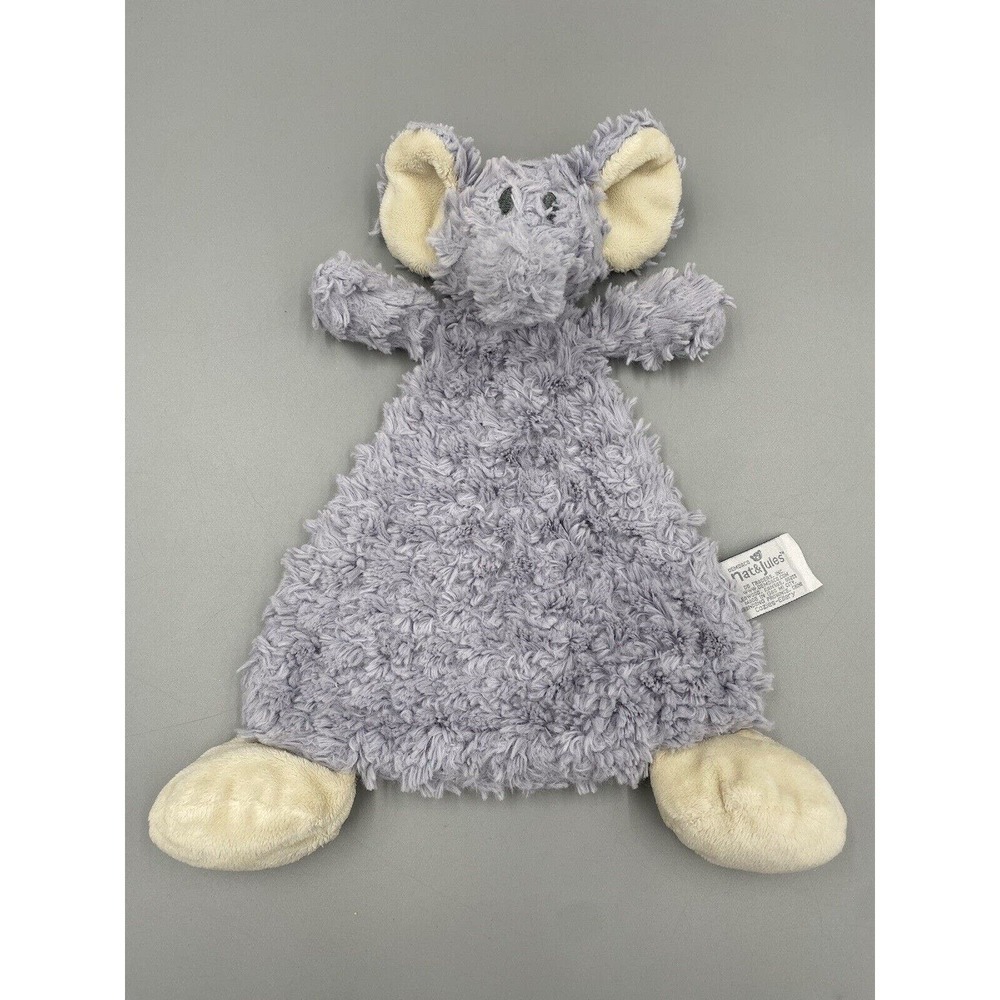 Nat Jules Gray Elephant Lovey Rattle Plush Baby Security Blanket Soft Snuggler